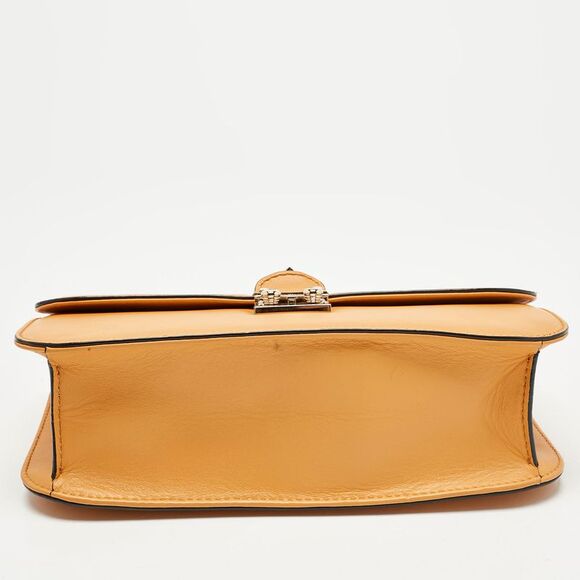 Valentino Dark Yellow Leather Large Glam Lock Flap Bag - Picture 6 of 7